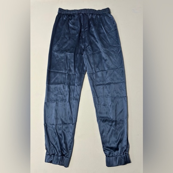 Fleur Du Mal caspian blue silk track pants with elasticized waist jogger S - Picture 6 of 8